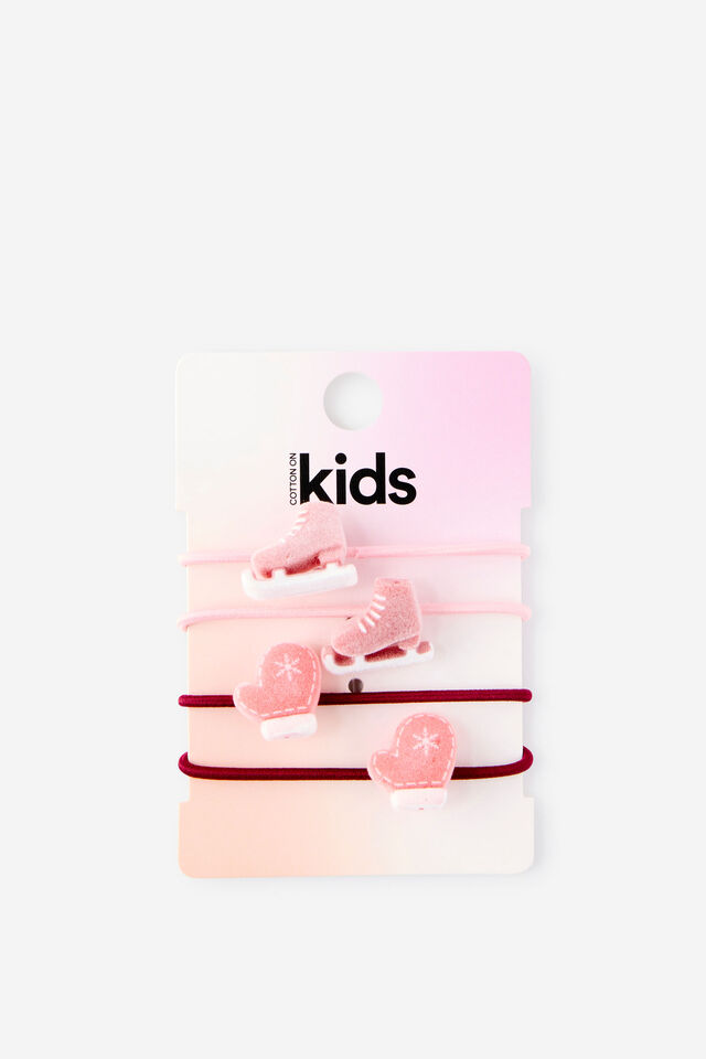 Kids Multi Pack Hair Ties, ICE SKATES/MITTENS
