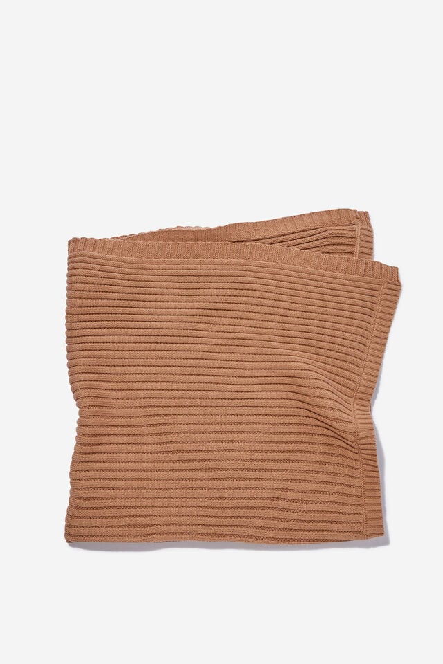 Organic Knit Blanket, TAUPY BROWN