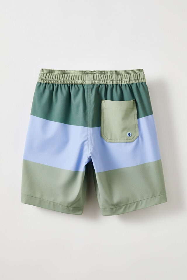 Bobby Stretch Board Short, DEEP SAGE/DUSK BLUE COLOUR BLOCK