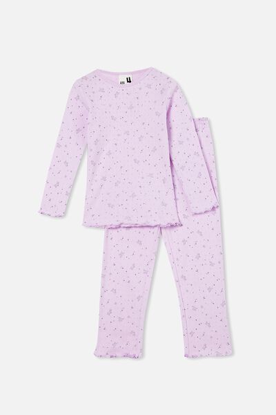 Camilla Long Sleeve Pyjama Set, PALE VIOLET/STARRY UNICORN