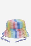 Reversible Bucket Hat, BONDI RAINBOW STRIPE/VIOLET SURF - alternate image 2