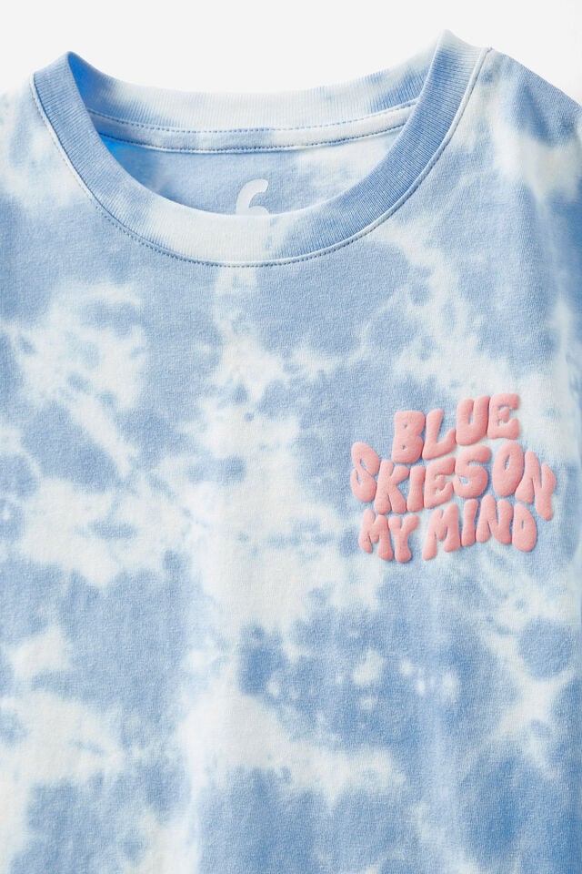 Poppy Short Sleeve Graphic Print Tee, DUSK BLUE TIE DYE/BLUE SKY