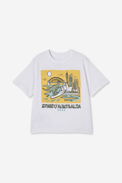 Jonny Short Sleeve Print Tee, WHITE/SYDNEY AUSTRALIA