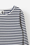 Fitted Ls Essential Top, SQUID INK/VANILLA STRIPE - example image 2