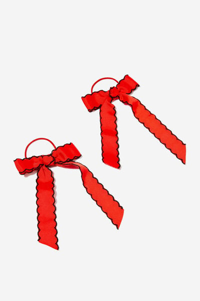 Acessório de cabelo - Bailee Bow Hair Tie 2Pk, VARSITY RED/MOONSTITCH