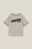 License Baseball Short Sleeve Shirt, LCN UNI RAINY DAY STRIPE/JURASSIC PARK - alternate image 3