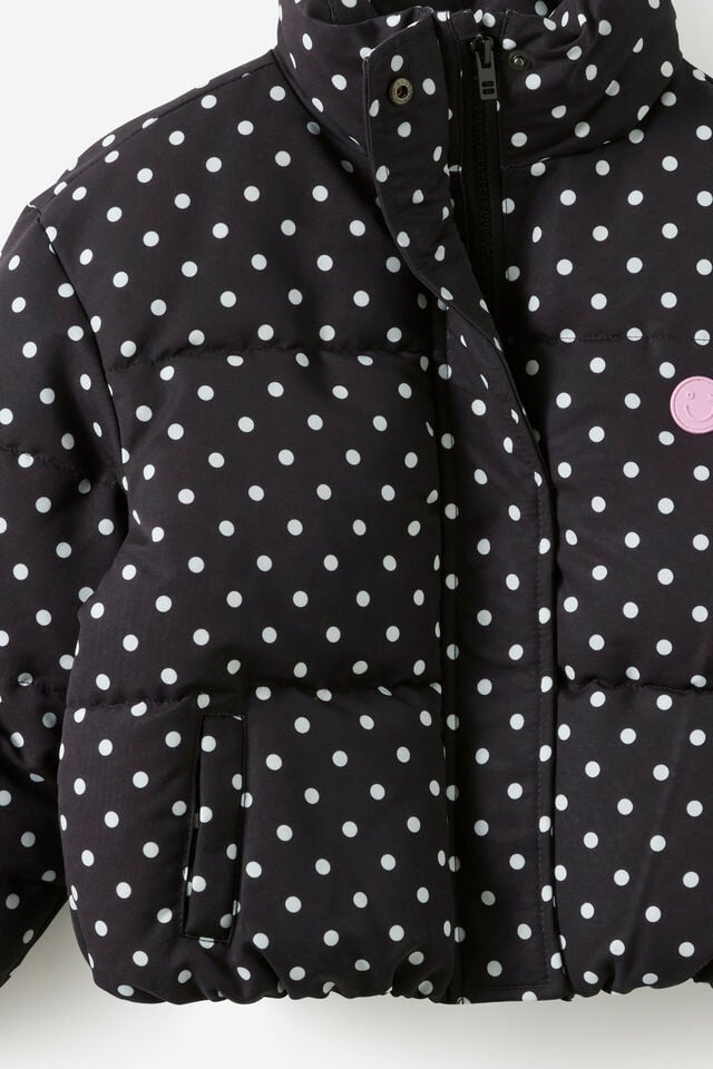 Active Puffer Jacket, BLACK/VANILLA SPOT