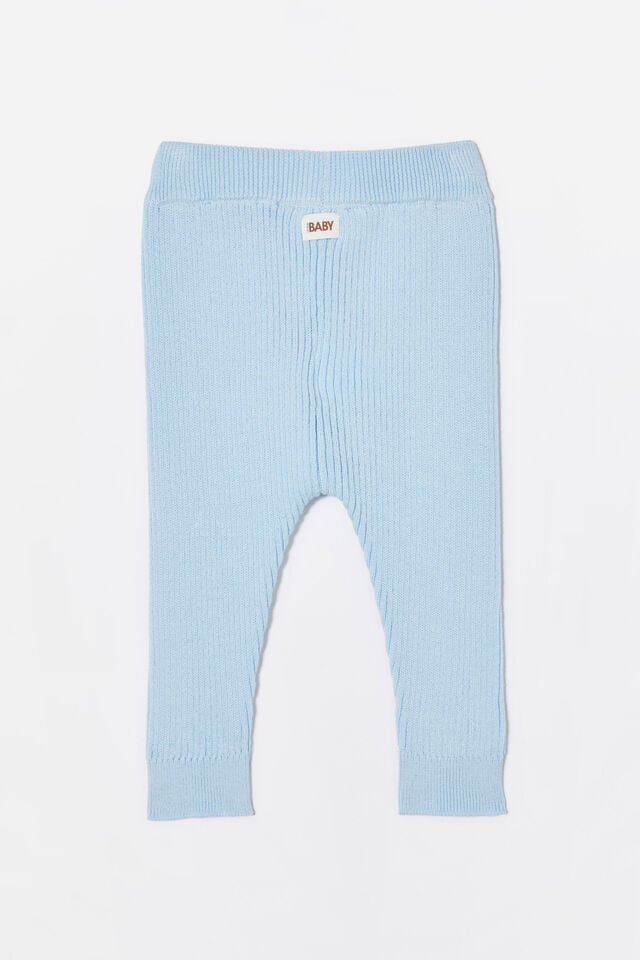 Organic Rib Knit Skinny Legging, WHITE WATER BLUE