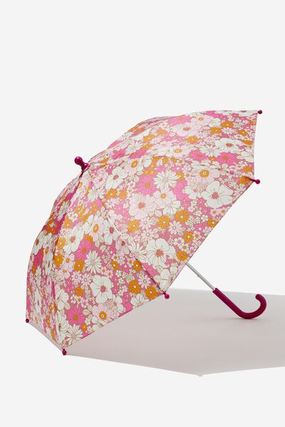 Kids Rainy Day Umbrella, RASPBERRY PINK/QUINN FLORAL