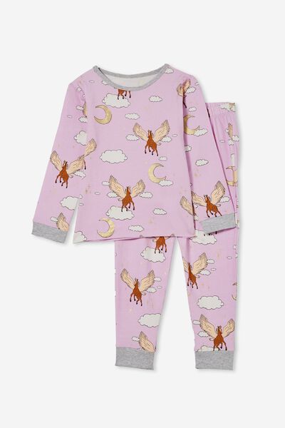 Florence Long Sleeve Pyjama Set, VINTAGE LILAC PEGASUS
