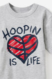 Essentials Graphic Short Sleeve Tee, GREY MARLE/HOOPIN IS LIFE - example image 4