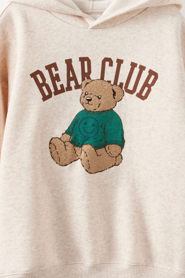 Sammy Oversize Hoodie, OATMEAL MARLE/BEAR CLUB