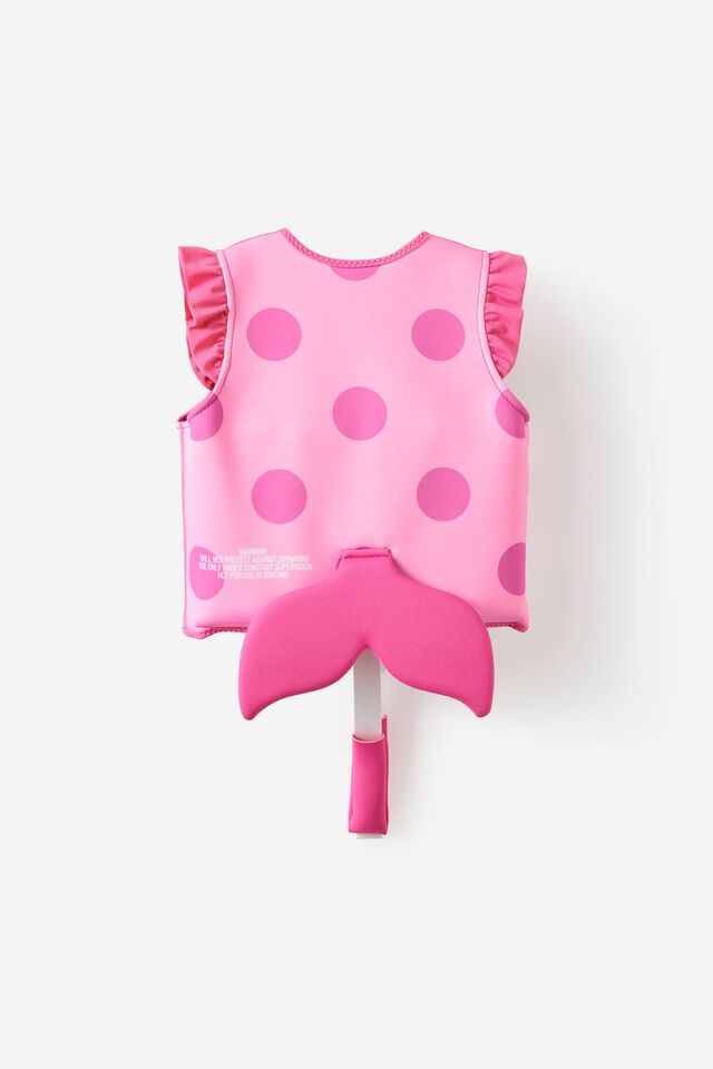 Kids Swim Vest, STRAWBERRY MILK/SPOT MERMAID