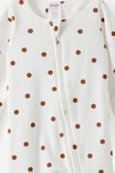 Growie Long Sleeve Zip Romper, VANILLA/POLKA DOT - example image 3