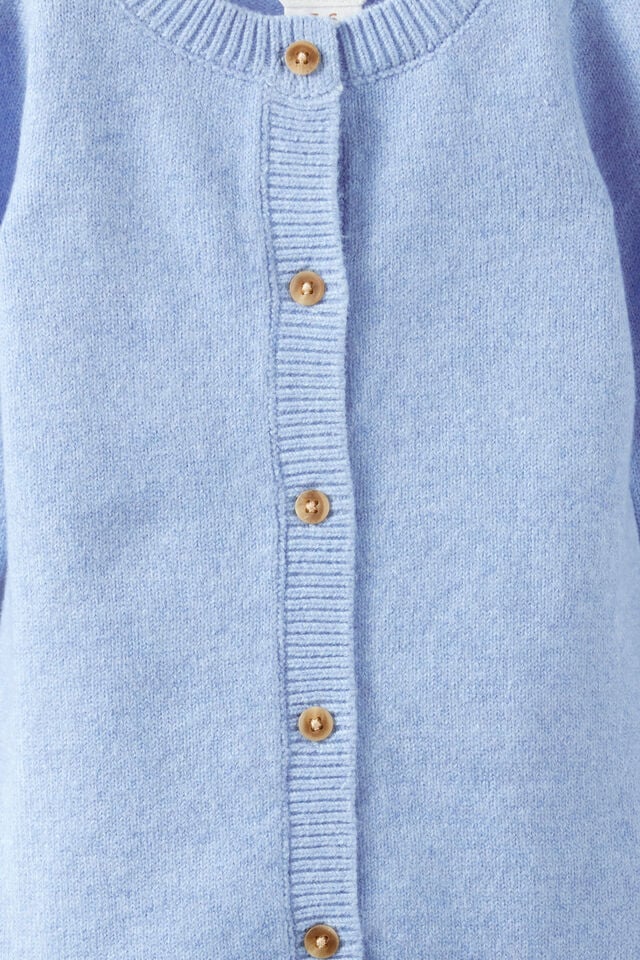 Baby Organic Knit Blend Long Sleeve All In One, BLUEBELL MARLE