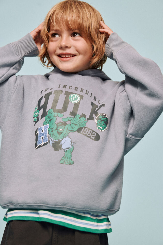 The Hulk Marvel Oversized Hoodie, LCN MAR STEEL/HULK