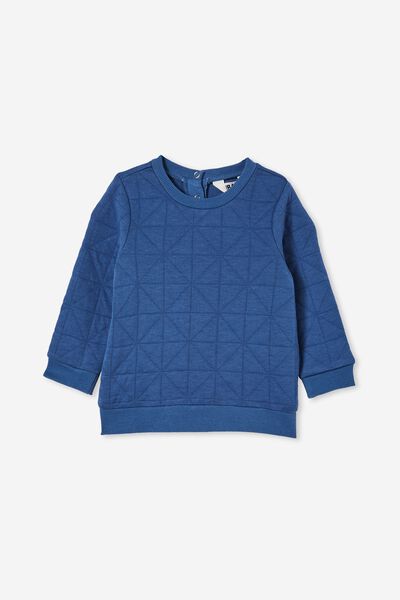 Greer Quilted Sweater, PETTY BLUE