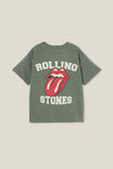 Rolling Stones License Drop Shoulder Short Sleeve Tee, LCN BRA SWAG GREEN/ROLLING STONES - vista alternativa 3