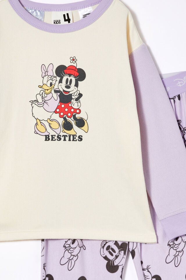 Minnie Mouse Serena Long Sleeve Pyjama Set, LCN DIS VINTAGE LILAC/MINNIE BFF