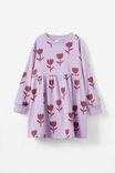 Tessa Fleece Dress, LILAC DROP/TULIPS - alternate image 1