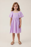 Paige Short Sleeve Dress, LILAC DROP/FLORAL EMBROIDERY - alternate image 2