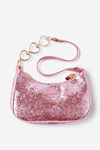 Gigi Glitter Bag, BLUSH PINK GLITTER