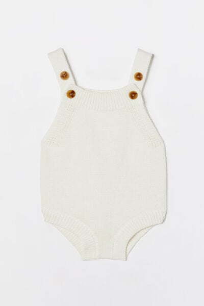 Organic Knit Bubbbysuit, MILK