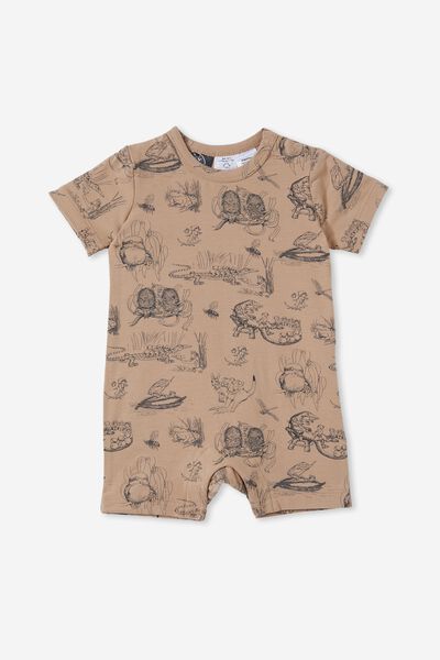 The Short Sleeve Romper License, LCN MAY TAUPY BROWN/BUSH MATES