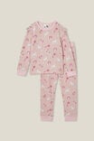 Fiona Long Sleeve Pyjama Set, ZEPHYR/UNICORN WOOD STAMP - alternate image 1