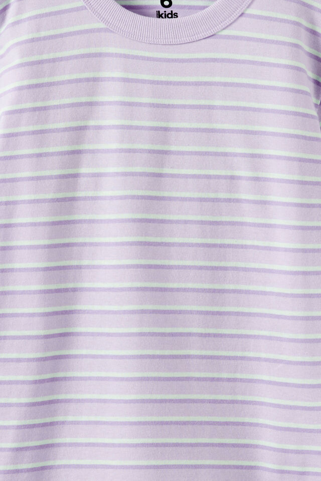 Essential Short Sleeve Graphic Tee, VINTAGE LILAC/PURPLE HUE/LIMELIGHT STRIPE
