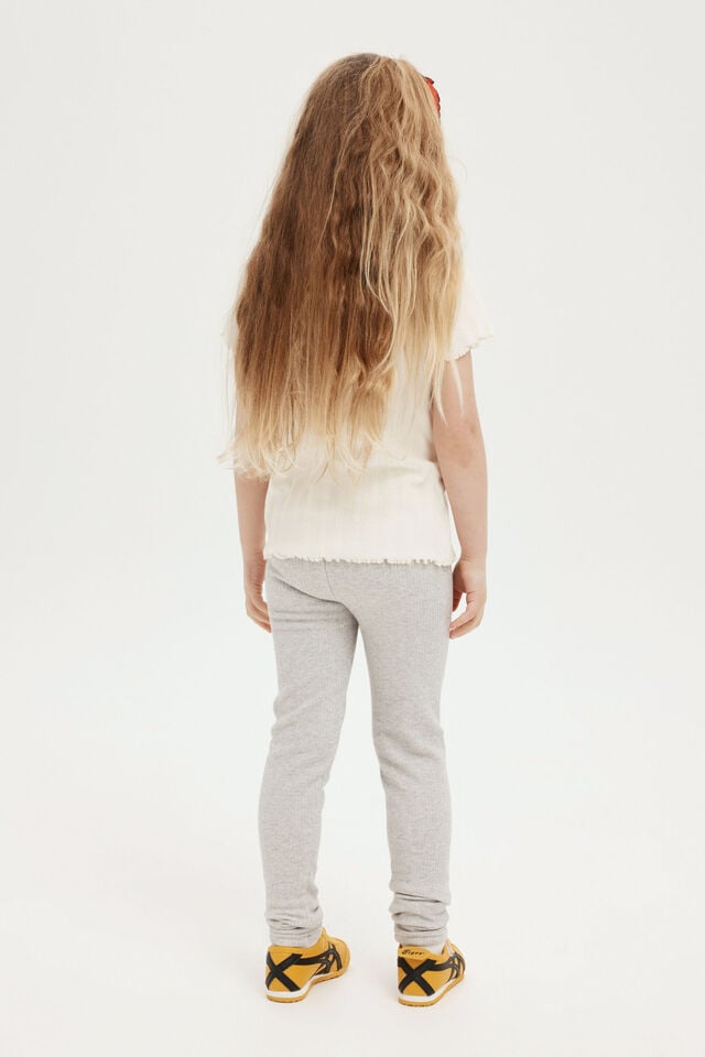 Maya Fleece Legging, LIGHT GREY MARLE RIB