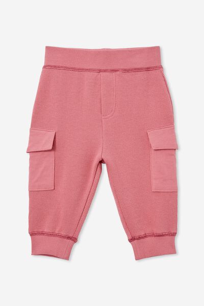 Auggie Waffle Trackpant, VERY BERRY