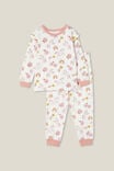 Ava Long Sleeve Pyjama Set, VANILLA/UNICORN WOODSTAMP - alternate image 1