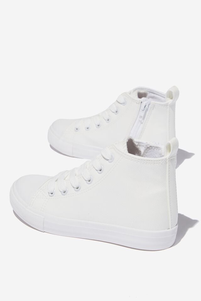 Classic High Top Trainer, WHITE SMOOTH