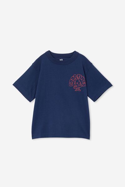 Jonny Short Sleeve Print Tee, IN THE NAVY/GOOD TIMES PEOPLE AND PIZZA