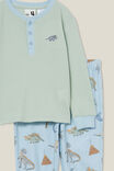 Winston Long Sleeve Pyjama Set, STONE GREEN/DINO WOOD STAMP - alternate image 2