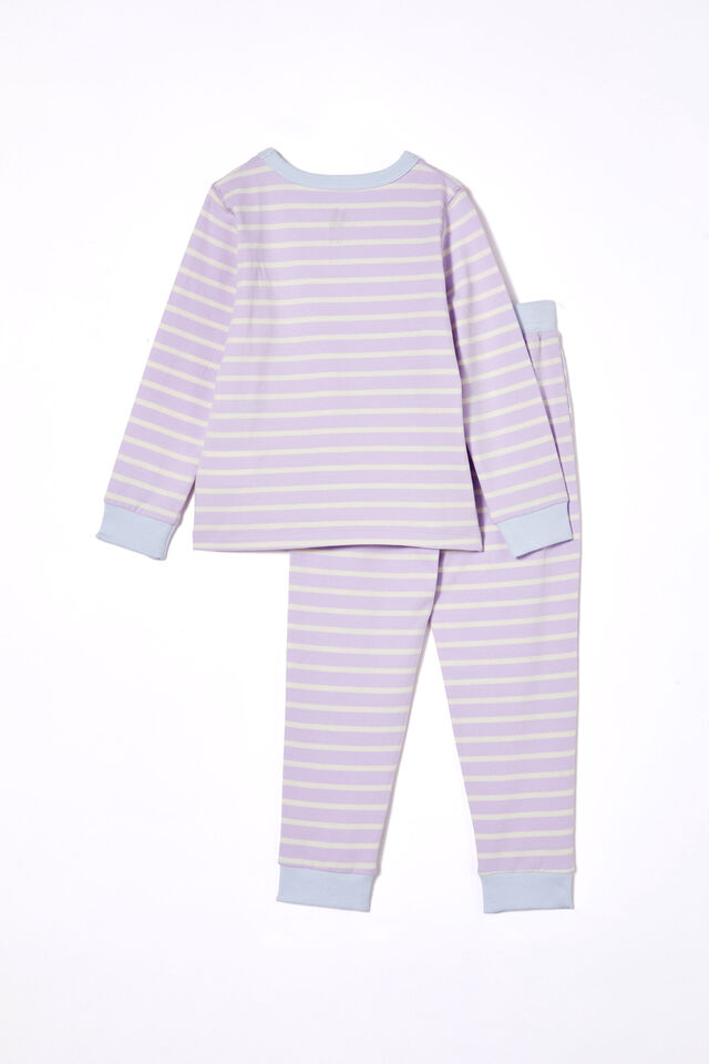 Ava Long Sleeve Pyjama Set, MARIAN STRIPE VINTAGE LILAC/ DARK VANILLA