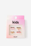 Kids 4Pk Ring Set, BEADED HEARTS/STARS - example image 2