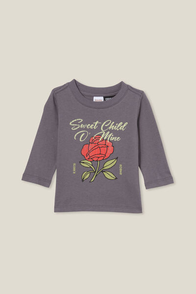 Camiseta - Jamie Long Sleeve Tee-Lcn, LCN BRA RABBIT GREY/SWEET CHILD O MINE ROSE