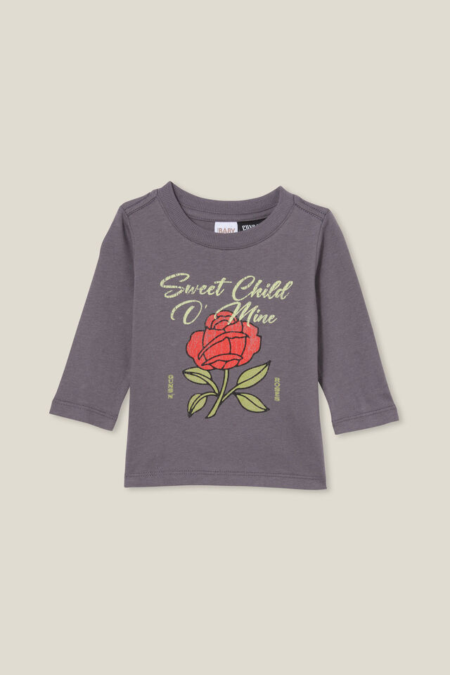 Camiseta - Jamie Long Sleeve Tee-Lcn, LCN BRA RABBIT GREY/SWEET CHILD O MINE ROSE