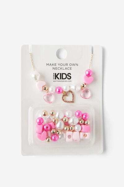 Kids Myo Necklace, BLUSH PINK/HEARTS