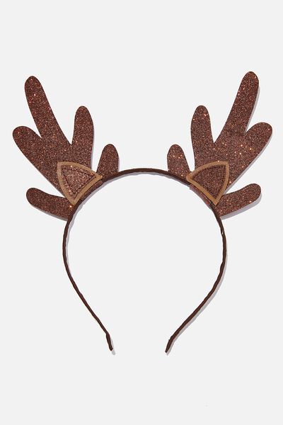 Headband - Reindeer, BRONZE FELT ANTLERS