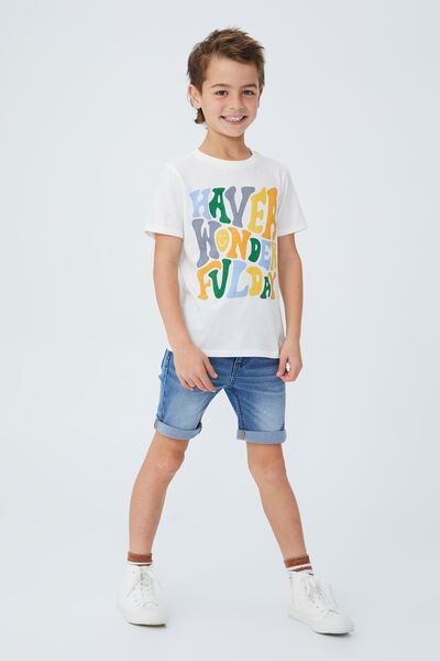 Max Skater Short Sleeve Tee, RETRO WHITE/HAVE A WONDERFUL DAY