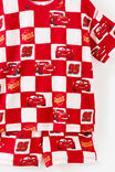 Lightning McQueen Disney Pixar Snoozesoft Short Sleeve Boxer Pj Set, LCN DIS VARSITY RED/LIGHTNING MCQUEEN CHECKS - example image 3