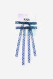 Kids Multi Pack Bow Hair Clips, DENIM NAVY/PRINTED SPOT - example image 2
