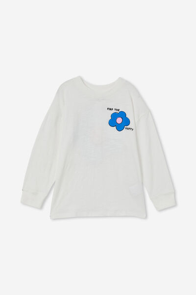 Camiseta - SCOUT LONG SLEEVE TEE, VANILLA/FIND THE HAPPY