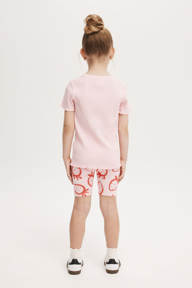 Hailey Bike Short, BLUSH PINK/ANTHURIUM STRAWBERRY