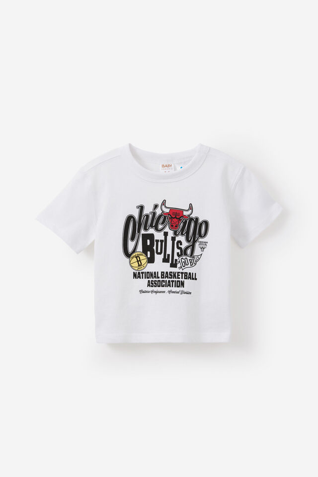 NBA Chicago Bulls Short Sleeve Tee, LCN NBA WHITE/CHICAGO BULLS