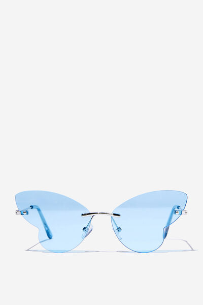 Kids Betty Butterfly Metal Sunglasses, DUSK BLUE/SILVER