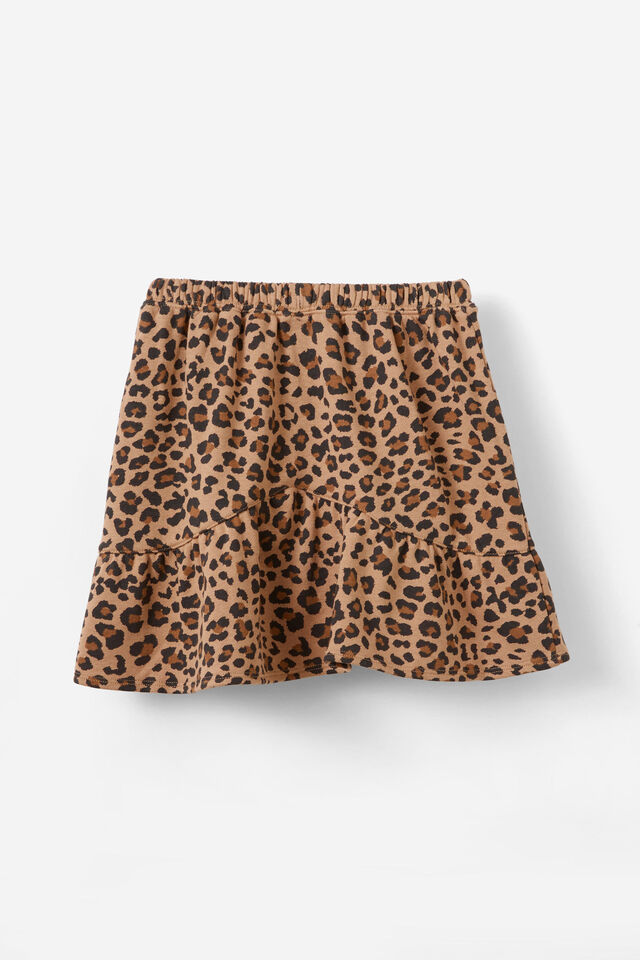 Everly Fleece Skirt, TAUPY BROWN/LEOPARD